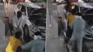 Bulandshahr Shocker: Masked Goons Mercilessly Thrash CNG Pump Salesman With Sticks After He Asks Them to Pay for Fuel in UP; Video Goes Viral