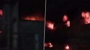 Delhi Fire: Massive Blaze Erupts at Factory in Bawana Industrial Area, 22 Fire Tenders Rush to Site (Watch Video)
