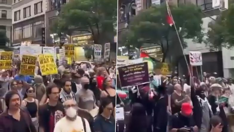 Israel-Iran Conflict: Anti-War Protests Erupt in New York After US Strikes on Iran; Major Cities on High Alert