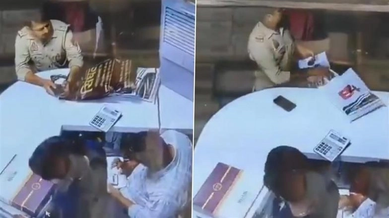 Meerut: UP Police Inspector Caught on Camera Stealing From Garment Shop, Threatening Shopkeeper; Sent to Line Duty After Video Goes Viral