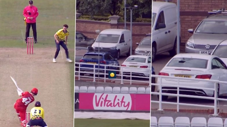 Michael Jones Breaks Car Back Glass With Massive Six During Durham vs Lancashire T20 Blast 2025 Match (Watch Video)