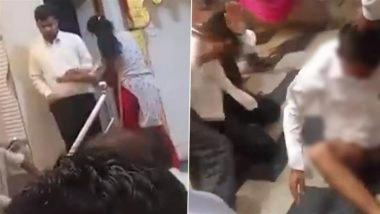 Karnataka: Woman Halts Husband’s Secret Second Marriage in Chitradurga, Slaps Him With Slipper as Guests Watch; Video Goes Viral