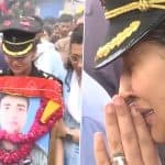 Jaipur: Lieutenant Colonel Deepika Chauhan Bids Tearful Farewell to Husband Retd Lt Colonel Rajveer Singh Chauhan Who Died in Kedarnath Helicopter Crash (Watch Videos)