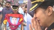 Jaipur: Lieutenant Colonel Deepika Chauhan Bids Tearful Farewell to Husband Retd Lt Colonel Rajveer Singh Chauhan Who Died in Kedarnath Helicopter Crash (Watch Videos)