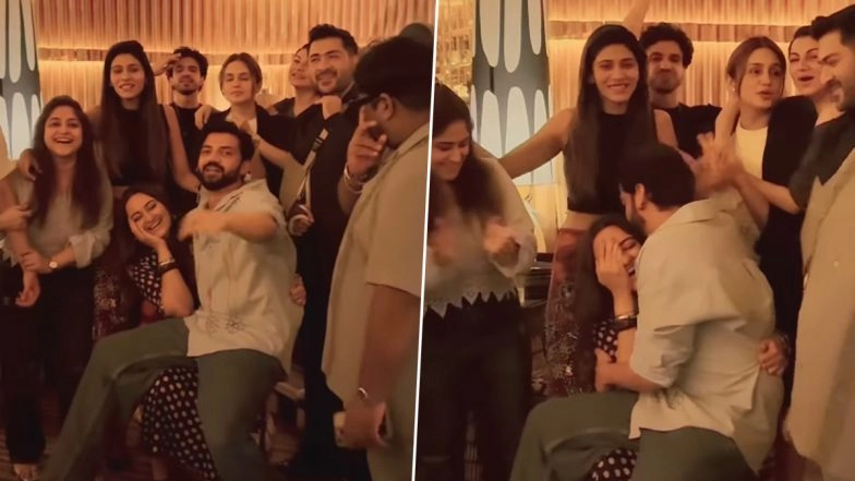 Zaheer Iqbal Sits on Sonakshi Sinha’s Lap As He Plants a Sweet Birthday Kiss on Her Cheek