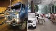 Maharashtra Accident: 6 Cops, 5 Bangladeshi Immigrants Injured As Police Convoy Crashes Inside Bhatan Tunnel on Mumbai-Pune Expressway, Video Surfaces
