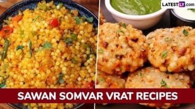 Sawan Somvar Vrat 2025 Recipes: From Sabudana Khichdi to Sabudana Vada, Delicious Recipes To Prepare While Observing Fast During Shravan Maas (Watch Videos)