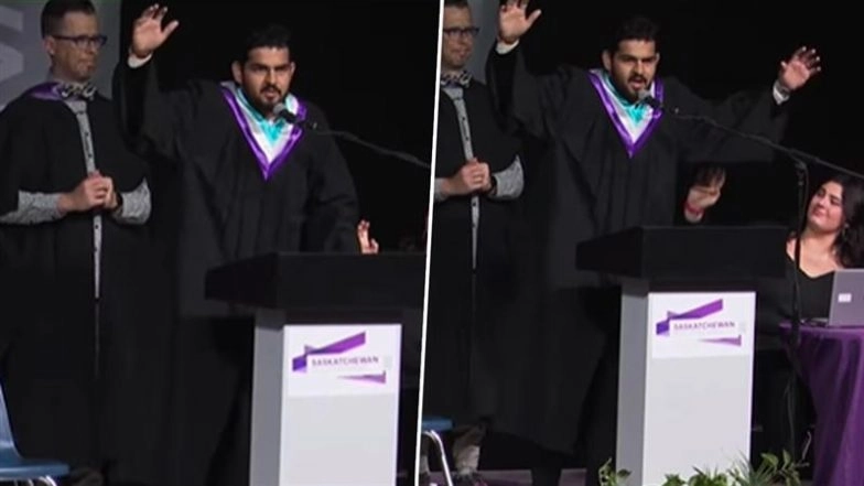 ‘Bol Shankar Bhagwan Ki Jai!’: Indian Student Rahul Chhillar’s Shiva Chant at Canadian Graduation Goes Viral (Watch Video)
