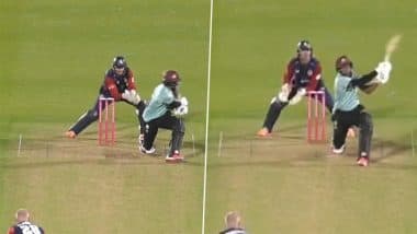 Chris Jordan Strikes Final Ball Four For Surrey To Clinch Last Ball Thriller Against Kent City in T20 Blast 2025 (Watch Video)