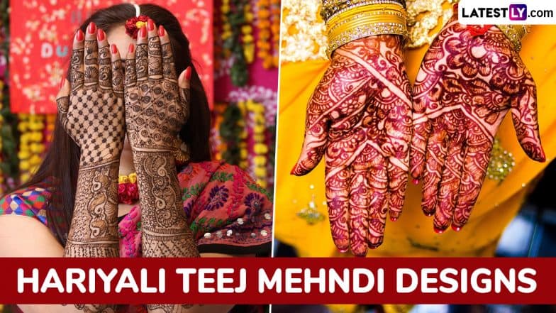 Hariyali Teej 2025 Mehndi Designs: Easy Floral Patterns, Mandala Henna Ideas and More To Adorn Your Hands on Sawan Maas Festival (Watch Videos)
