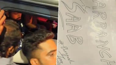 Shreyas Iyer Signs Poster With 'Sarpanch Saab' Written, Punjab Kings IPL 2025 Captain Gives Autograph To Fan Waiting Outside (Watch Video)