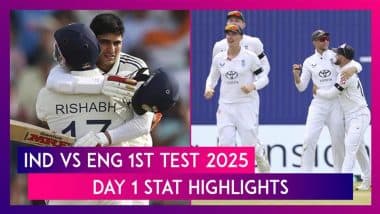 IND vs ENG 1st Test 2025 Day 1 Highlights: Shubman Gill, Yashasvi Jaiswal’s Centuries Put India on Top