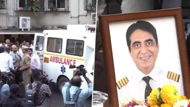 Air India Plane Crash: Captain Sumeet Sabharwal’s Mortal Remains Handed Over to Family in Mumbai (Watch Videos)