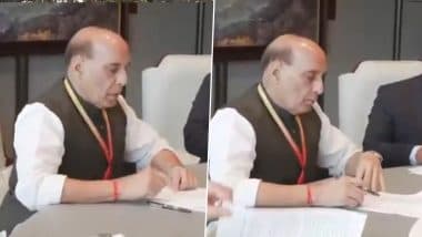 ‘No Double Standards’: Rajnath Singh Refuses to Sign SCO Document for Not Focusing on Challenge of Pakistan-Backed Cross-Border Terrorism (Watch Video)