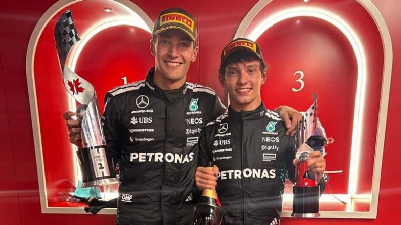 F1 2025: George Russell Wins Canadian Grand Prix After Oscar Piastri and Lando Norris Collide; Kimi Antonelli Claims First-Ever F1 Podium