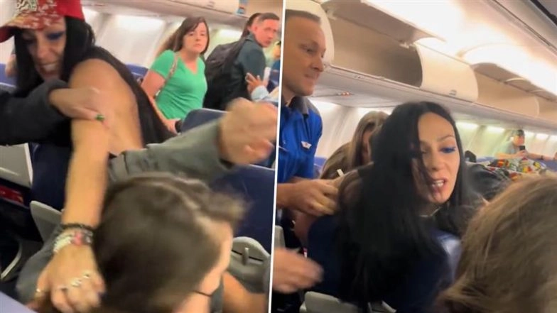 Southwest Airlines Flight Turns Chaotic as Drunk Passenger Grabs Woman’s Hair, Screams ‘Fat A** Bitch’, Collapses Before Arrest at LaGuardia Airport (Watch Video)