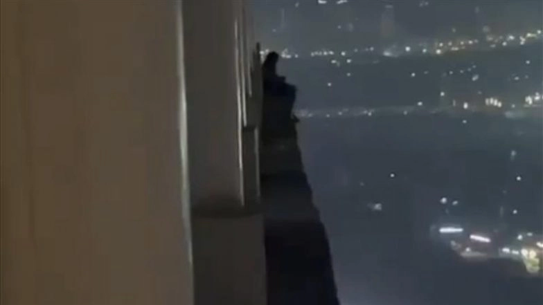 Greater Noida: ‘Drunk’ Man Sits on Edge of Balcony of 25th Floor of High-Rise, Video Goes Viral