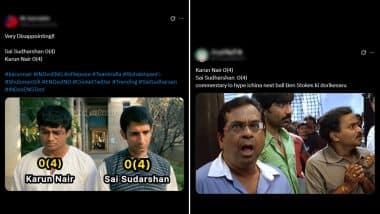 Karun Nair Memes Go Viral After Batter Gets Out For Duck During IND vs ENG 1st Test 2025, While Making Comeback in Longest Format After Eight Years