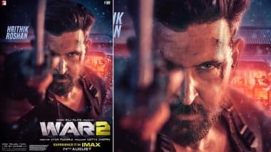 ‘War 2’: Hrithik Roshan Flaunts Fierce Action Look in New Poster As He Kickstarts Countdown for Ayan Mukerji’s Film (See Pic)