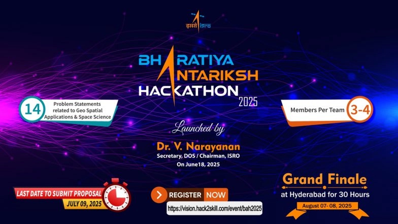 Bharatiya Antariksh Hackathon 2025: ISRO Chairman Dr V Narayanan Launches National Innovation Challenge, Registration Open; Check Details