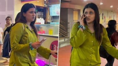 Mannara Chopra Breaks Down in Tears As She Rushes to Mumbai After Her Father Raman Rai Handa’s Death (Watch Video)