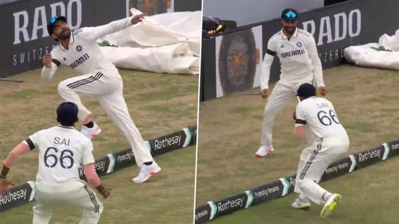 Ravindra Jadeja, Sai Sudharsan Combine to Take Incredible Catch Near Boundary Line to Dismiss Jamie Smith During IND vs ENG 1st Test 2025 (Watch Video)
