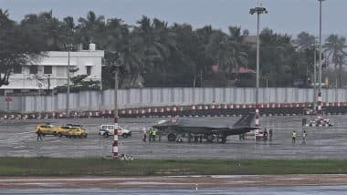 British F-35 Lightning Fighter Aircraft Makes Emergency Landing at Thiruvananthapuram Airport After Failed Warship Return Due to Rough Seas, Low Fuel