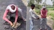 Budaun: Villagers Peel Off Newly Constructed Road in Uttar Pradesh, Video Goes Viral
