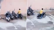 Bike Theft Caught on Camera in Ghaziabad: Thief Steals Motorcycle in Just 22 Seconds Outside Home in Nehru Nagar; Video Surfaces