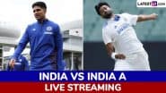 India vs India A Intra-Squad Match 2025 Free Live Streaming Online: How To Watch IND vs IND A Cricket Match Live Telecast on TV?