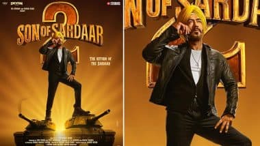 ‘Son of Sardaar 2’ Release Date: Ajay Devgn Back As Jassi Randhawa in Vibrant First Look of His Upcoming Action-Comedy With Mrunal Thakur; Movie To Clash With ‘Param Sundari’ in Theatres