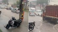 Delhi-NCR Rains: Rainfall Lashes Several Parts of National Capital; IMD Issues Red Alert and Safety Advisory for Public (Watch Videos)