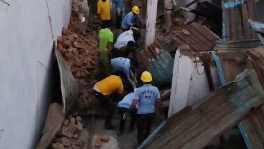 Gwalior House Collapse: 4 Killed, 1 Injured in Madhya Pradesh After 2-Storey ‘Kuccha’ House Caves In (Watch Video)