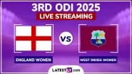 England Women vs West Indies Women Free Live Streaming Online, 3rd ODI 2025: How to Watch ENG-W vs WI-W Cricket Match Live Telecast on TV?