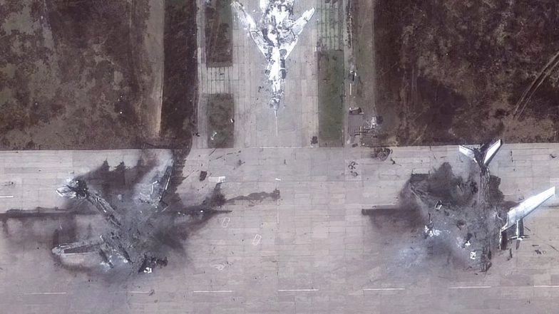 Satellite Images Confirm Ukraine’s Covert Strike Destroyed Bombers at Russian Air Base