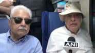 Jammu and Kashmir: NC President Farooq Abdullah Takes Train Ride in Newly Inaugurated Vande Bharat Express, Says ‘Will Boost Tourism’ (Watch Video)