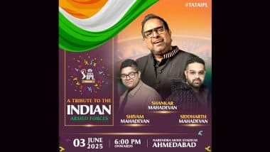 RCB vs PBKS IPL Final 2025 on June 3: Shankar Mahadevan To Pay Tribute to Indian Armed Forces With Sons at Closing Ceremony