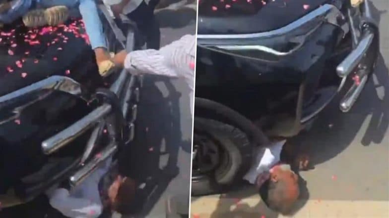 YS Jagan Mohan Reddy’s Convoy Vehicle Runs Over Man, Crushes His Head in Guntur; Probe Ordered As Terrifying Video Goes Viral