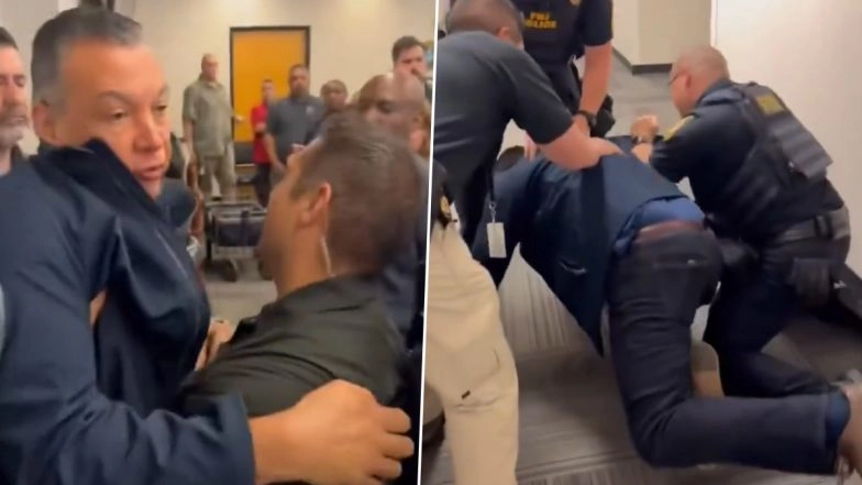 US: Senator Alex Padilla Handcuffed, Thrown To Ground by Security While Questioning Homeland Security Secretary Kristi Noem About Immigration Raids at Los Angeles, Video Surfaces