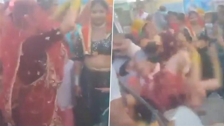 Accident Caught on Camera in Agra: Speeding Van Rams Into Dancing Crowd During Temple Ritual in UP, Several Injured; Probe Launched As Video Goes Viral