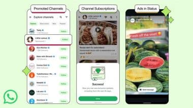 WhatsApp New Feature Update: Meta-Owned Platform Enhances Updates Tab With Channel Subscriptions, Promotions and Ads in Status