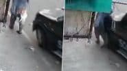 Barabanki Accident Caught on Camera: Morning Walk Turns Tragic as Woman Flung Into Air After Speeding Scorpio Rams Her from Behind, Driver Flees Scene; Video Surfaces