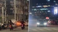 BMW M5 Competition Accident in Hyderabad: Luxury Sports Car Rams Into Pavement Near Café Niloufer in Hitech City, Video Goes Viral