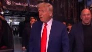 USA President Donald Trump Attends UFC Championship Fight in New Jersey, Taking Break From Politics, Elon Musk Feud (Watch Video)
