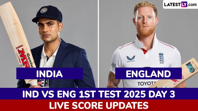 IND 90/2 at Stumps (Lead by 96) | India vs England Highlights of 1st Test 2025 Day 3: Jasprit Bumrah’s Five-Wicket Haul Put Contest in Balance After Action-Packed Day