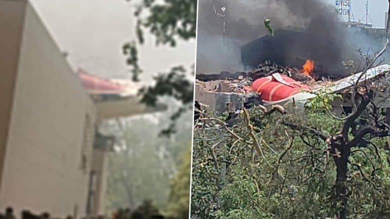 Air India Plane Crash: London-Bound Flight AI171 Crashed Into Doctors’ Hostel Minutes After Takeoff From Ahmedabad Airport, Says Police (Watch Videos)