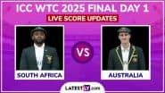 South Africa vs Australia Live Score Updates of ICC WTC 2025 Final Day 1: Get SA vs AUS Toss Winner Result, Live Commentary and Full Scorecard Online of World Test Championship Match