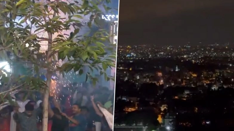 RCB Win IPL 2025 Final: Firecrackers Light Up the Sky As Jubilant Fans Transform Bengaluru Streets Into a Sea of Red After RCB’s First IPL Trophy Win, Videos Surface