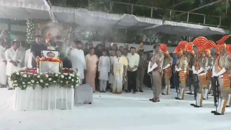 Former Gujarat CM Vijay Rupani’s Last Rites Performed With Full State Honours in Rajkot