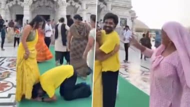 ‘Touch Your Mother’s Feet, Not Your Wife’s’: Elderly Woman Scolds Couple Shooting Reels at Vrindavan’s Prem Mandir, Video Goes Viral